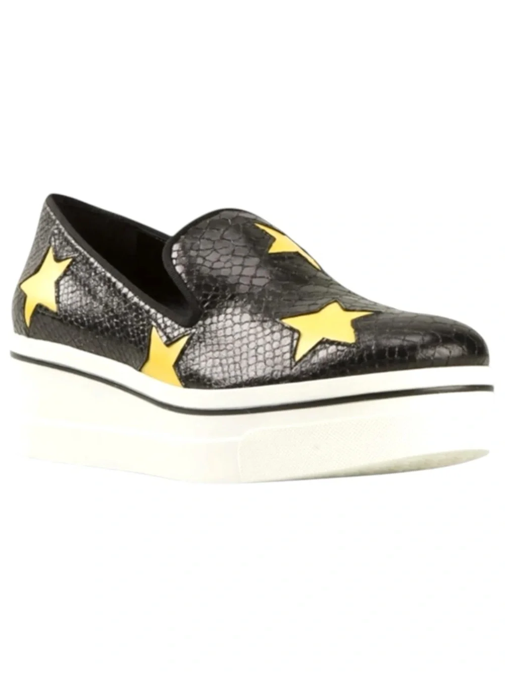Stella McCartney ★ Binx Platform Loafers ★ Black ★ Yellow Stars ★ 40 9M 9.5M